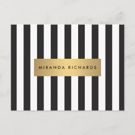 Luxe Bold Black and White Rand med Guld Pub Vykort