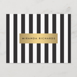 Luxe Bold Black and White Rand med Guld Pub Vykort