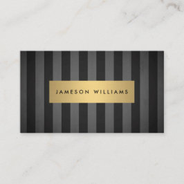 Luxe Bold Black och Grått Rand med Guld Pub Visitkort