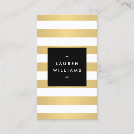 Luxe Bold Faux Guld och White Rand Visitkort