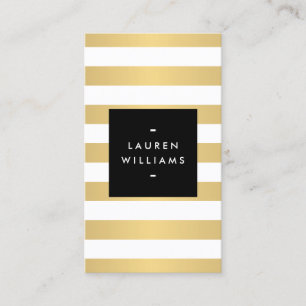 Luxe Bold Faux Guld och White Rand Visitkort