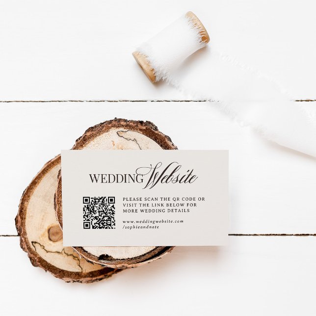 Luxe Brown and Ivory | Wedding Website QR Code Tilläggskort (Skapare uppladdad)