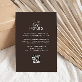 Luxe Brown | QR Code Wedding Guest Details Tilläggskort