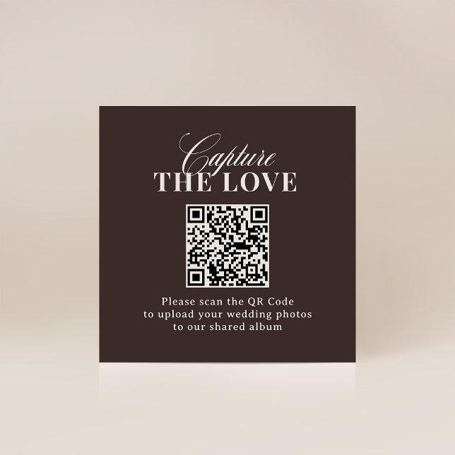 Luxe Brun | QR-kod Bröllop Fånga Kärleken Tilläggskort (Skapare uppladdad)