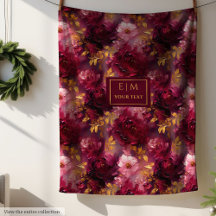 Luxe Burgundy Guld Personlig Boho Blommigt