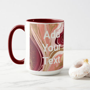 Luxe Burgundy Guld Swirls Anpassningsbar Text Maro Mugg