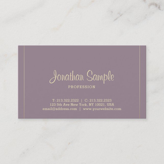 Luxe Businessman Elegant Calligraphy Silke Luxury Visitkort (Framsida)