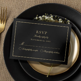 Luxe Classic Elegant Classy Black Guld OSA Kort