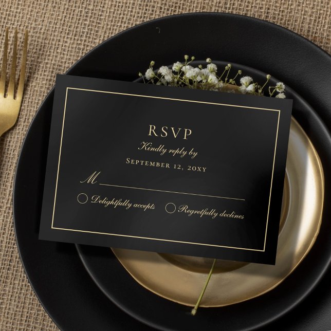 Luxe Classic Elegant Classy Black Guld OSA Kort (Skapare uppladdad)