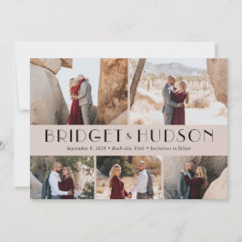 Luxe Collage Editable Färg sparar datumkortet Tack Kort