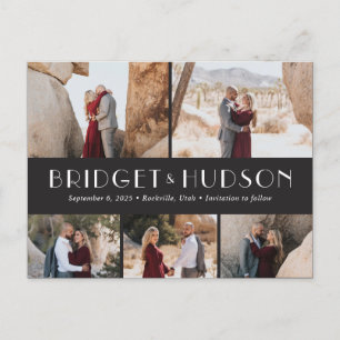 Luxe Collage Editable Färg sparar vykortet för dat Vykort