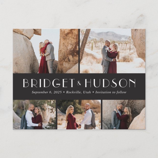 Luxe Collage Editable Färg sparar vykortet för dat Vykort (Framsida)