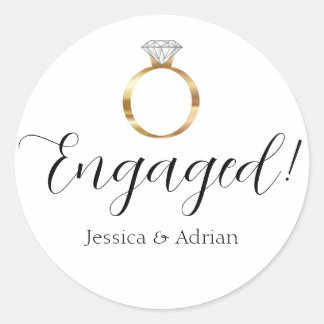 Luxe diamant ring Engagerad Förlovning Runt Klistermärke