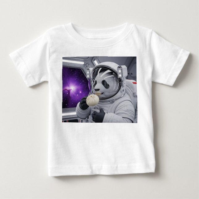 Luxe diamantpanda hänge i platina t shirt (Framsida)