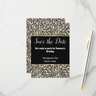LUXE DJURTRYCK GYLLENE GLITTER Spara DATUM OSA Kort