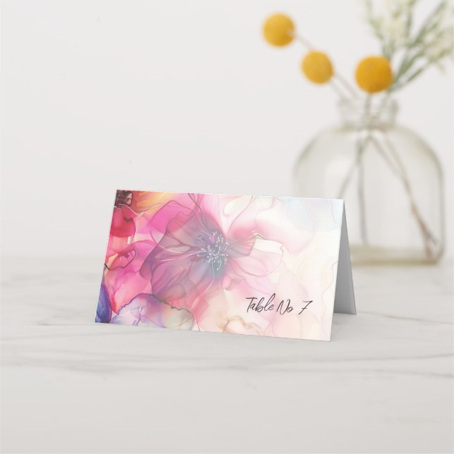 Luxe Dramatic Pinks Lila Extravagant Place Card Placeringskort (Framsida)