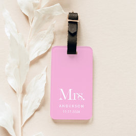 Luxe Elegance | Rosa Fru och Bröllop Date Bagagebricka