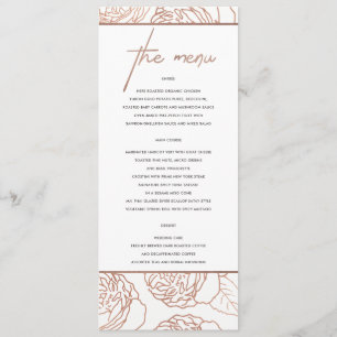 LUXE ELEGANT ROSA RÖD ROSÉ GULD BLOMSTER MENY