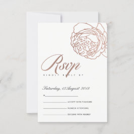 LUXE ELEGANT ROSA ROSÉGULD BLOMSTER RSVP OSA KORT