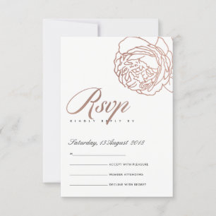 LUXE ELEGANT ROSÉGULD ROSÉGULD BLOMSTER RSVP OSA KORT