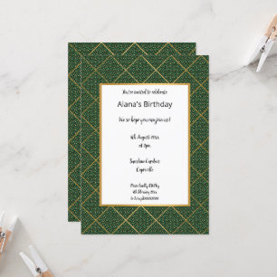 LUXE EMERALD ANIMAL UTSKRIFT BIRTHDAY INVIVIATION INBJUDNINGAR