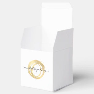 Luxe Falskt Guld Målade Cirkel Designer Logotyp Presentaskar
