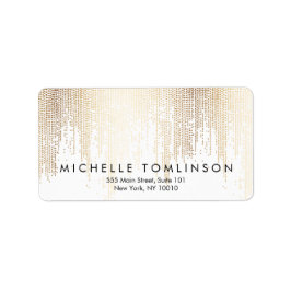 Luxe Faux Guld Confetti Rain Mönster Adressetikett