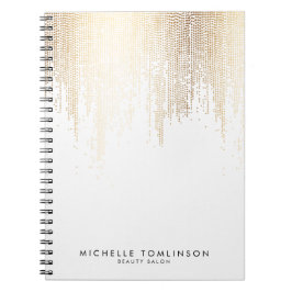 Luxe Faux Guld Confetti Rain Mönster Anteckningsbok Med Spiral