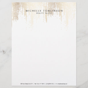 Luxe Faux Guld Confetti Rain Mönster Brevhuvud