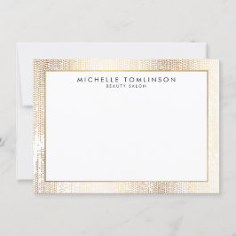 Luxe Faux Guld Confetti Rain Mönster Flat Notecard Anteckningskort