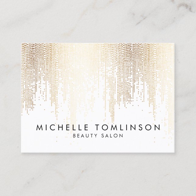 Luxe Faux Guld confetti Rain Mönster Large Visitkort (Framsida)