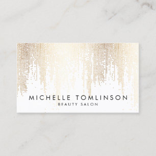 Luxe Faux Guld Confetti Rain Mönster Visitkort