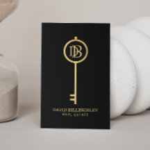 Luxe Faux Guld Skeleton Nyckel Monogram Realtor