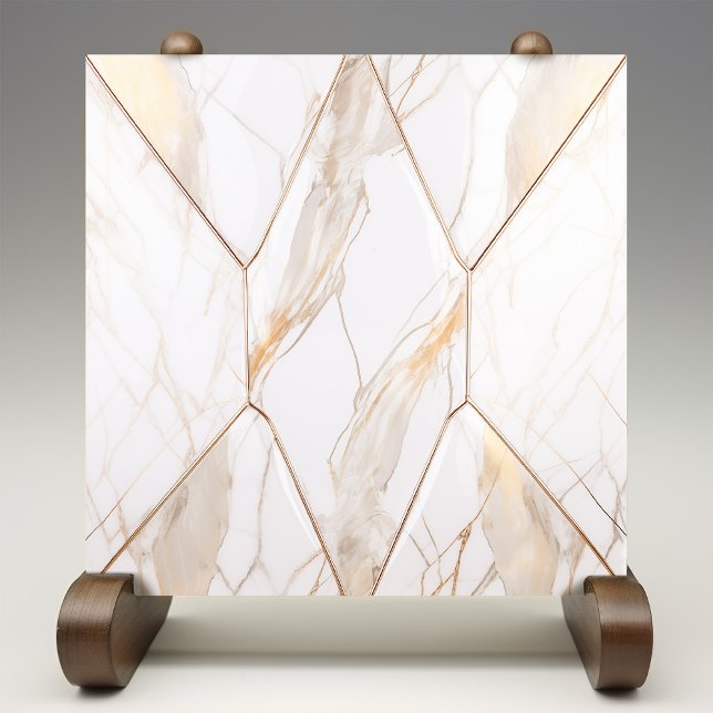 Luxe Faux Marble Guld Veins Glitter Kakelplatta (Skapare uppladdad)