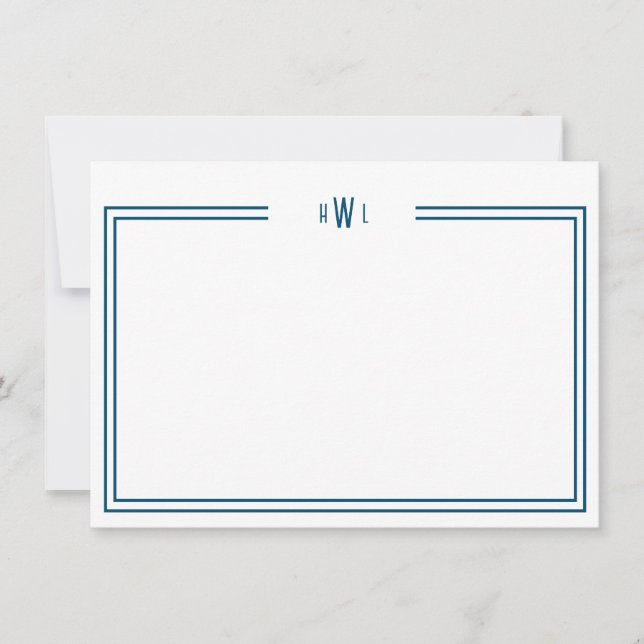 Luxe - första Personlig stationery Teal Anteckningskort (Framsida)