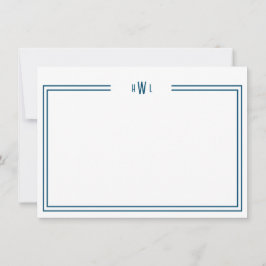 Luxe - första Personlig stationery Teal Anteckningskort