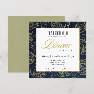 LUXE FRODIG NAVEL FALSK GULD ROS BLOMMIG MIDDAGSPA INBJUDNINGAR
