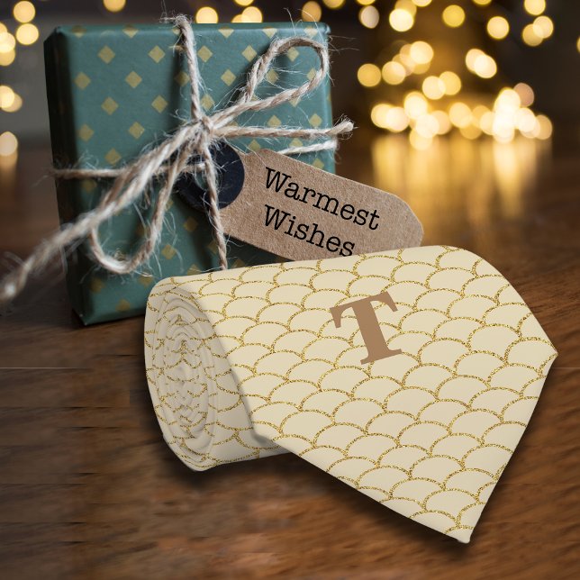 Luxe Geometric Fläkt Mönster Glitter Guld Slips (Skapare uppladdad)