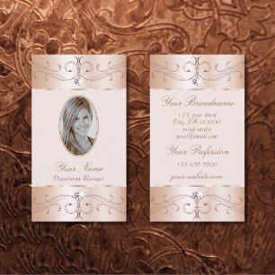 Luxe Glam Guld Ornate Ornaments add Foto Chic Visitkort