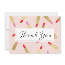 Luxe Glam Lipstick Mönster om Rosa - tackkort