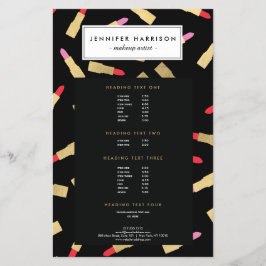Luxe Glam Lipstick Mönster på Black Makeup Artist Flygblad