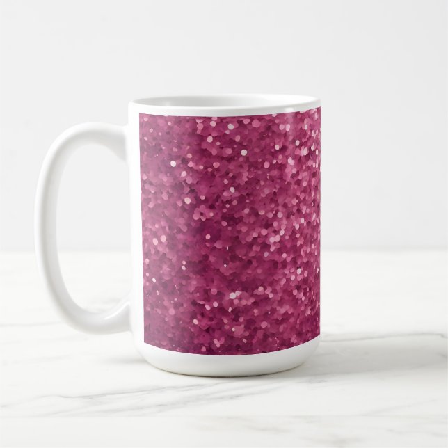 Luxe Glam Rosa Glitter Kaffemugg (Vänster)