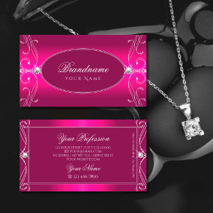 Luxe Glam Rosa Ornate Sparkling Diamonds Ornamds Visitkort