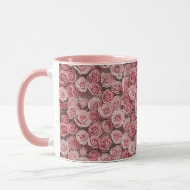 Luxe Glam Rosa Söt Dreamy Ro Rosa Combo Mugg (Vänster)