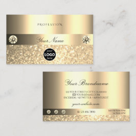 Luxe Glam Shimmery Glitter med Logotyp Luminous Gu Visitkort