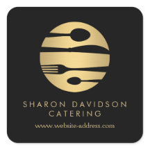 Luxe Gold Catering Logo Restaurang, Mat Svart