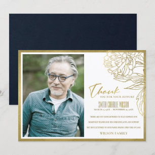 LUXE GOLD FOIL BLOMMIGT SYMPATI MEMORIALFOTO TACK KORT