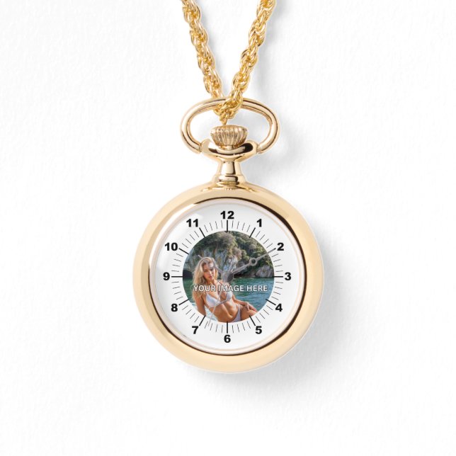 LUXE! ✨ Gold Necklace Watch for Her Armbandsur (Framsida)