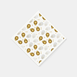 Luxe Golden Balloons & Confetti Napkins Pappersservett