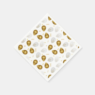 Luxe Golden Balloons & Confetti Napkins Pappersservett
